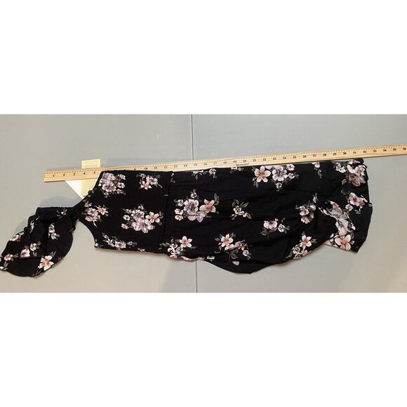 Band of Gypsies Black‎ Lavender Floral Mini Fit & Flare Dress Size S Stretch NWT - Picture 10 of 10